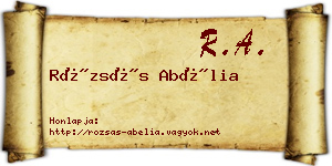 Rózsás Abélia névjegykártya